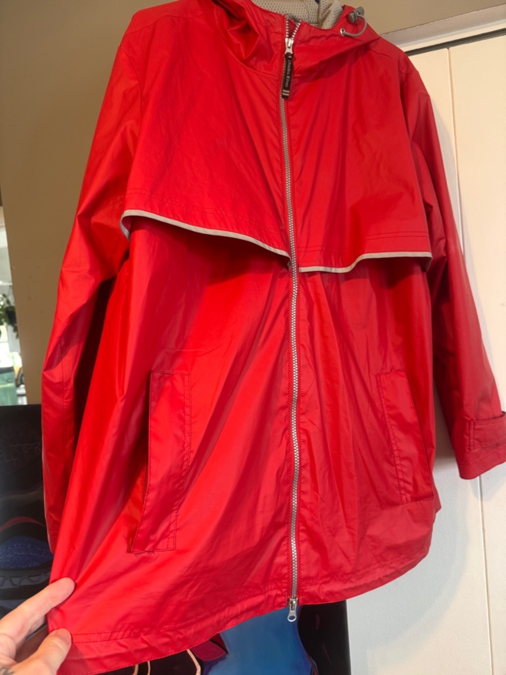 Charles River Apparel Red Rain Jacket 2XL New Englander Waterproof Hooded - Picture 5 of 14